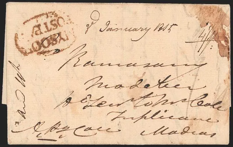A pre-1854 Indian cover — Sale 1325 Lot 3045
