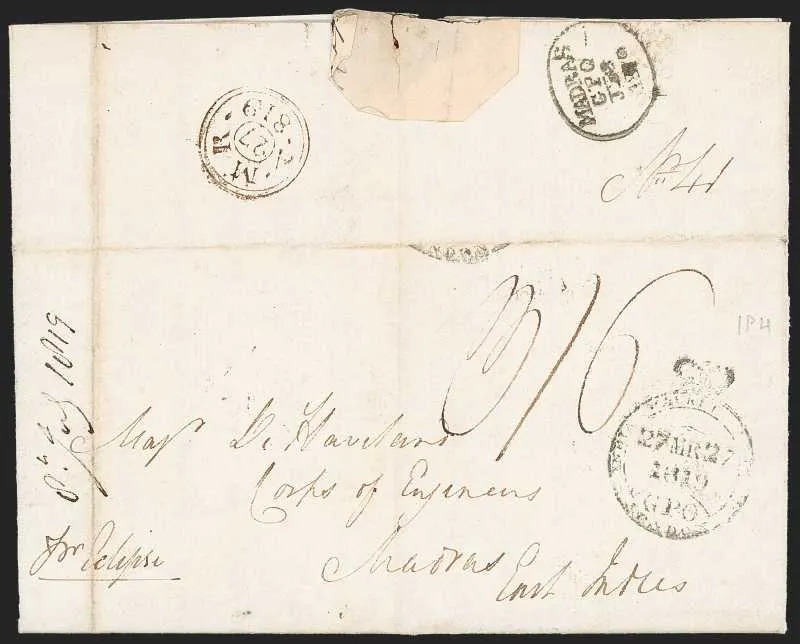 A pre-1854 Indian cover — Sale 9020 Lot 10084