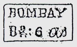 Bombay SR23 handstamp