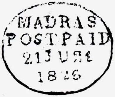 Madras HG 16 handstamp
