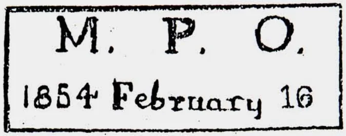 MX14 handstamp from Madras