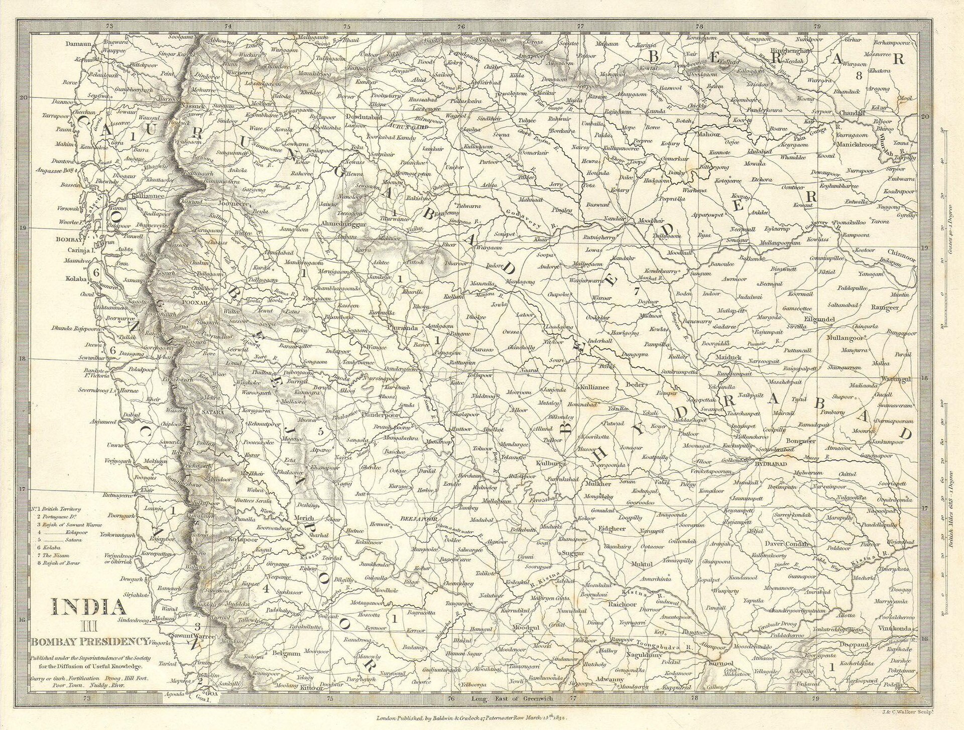 Bombay Presidency & Goa — S.D.U.K., 1834