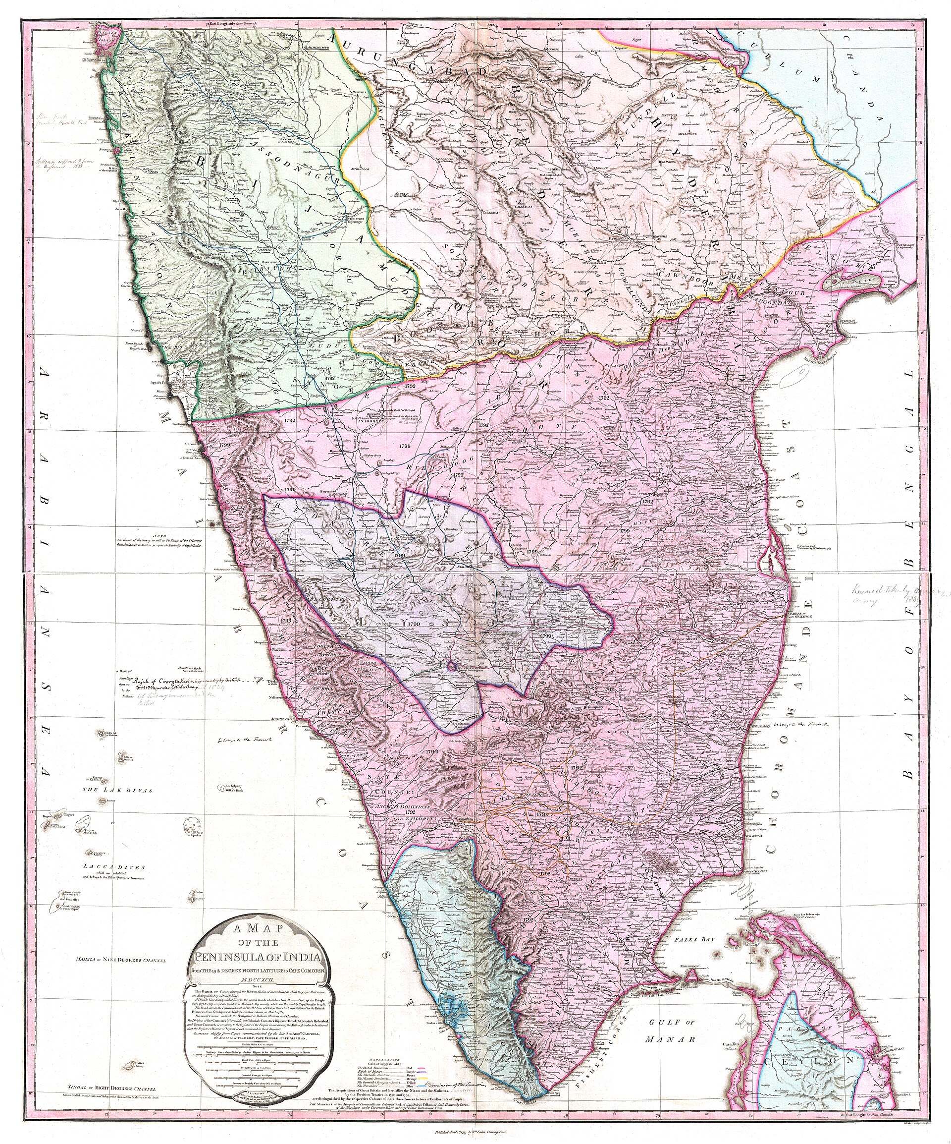 Peninsular India — c. 1795