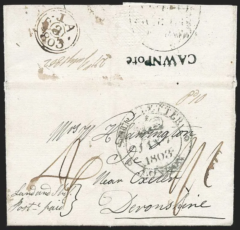 27 July 1802 Cawnpore HG 1 pre stamp cover — COV-44