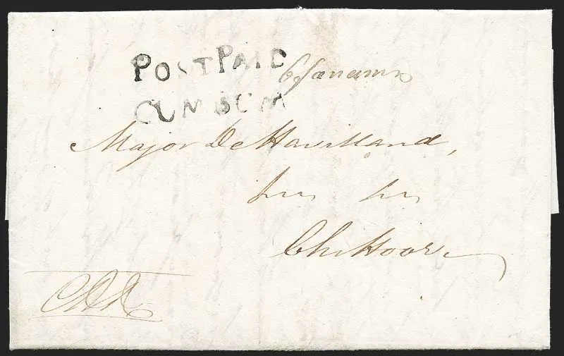 25 Jul 1816 Cumbum HG 1 pre stamp cover — COV-48