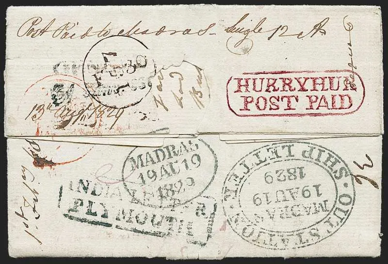 8 June 1829 Hurryhur HG 1 pre stamp cover — COV-52