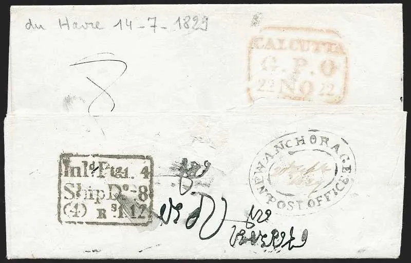 20 September 1829 New Anchorage HG 1 pre stamp cover — COV-63
