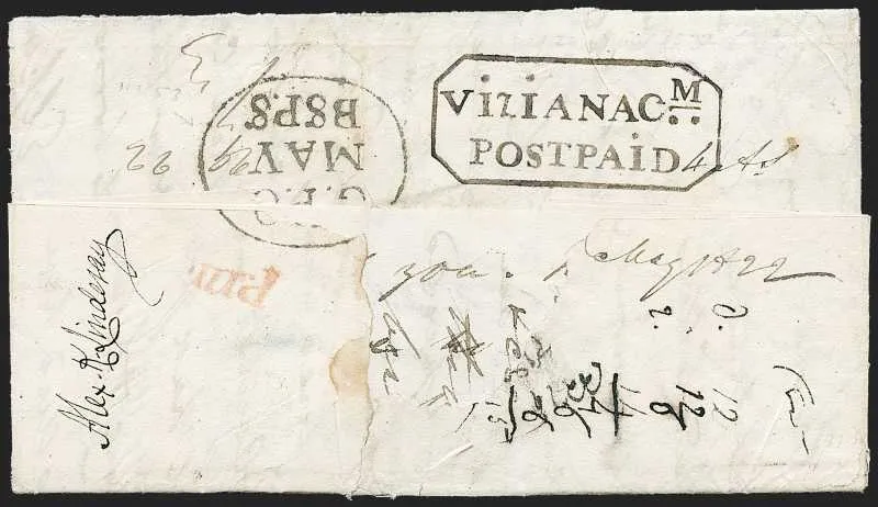 20 May 1822 Vizianagarum HG 1 pre stamp cover — COV-71