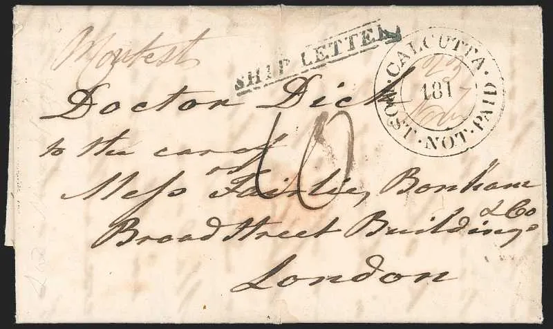 1816 Calcutta SD6 pre stamp cover — COV-80
