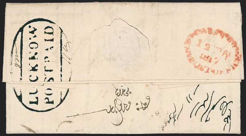 3 November 1817 Lucknow HG 1 pre stamp cover — COV-93