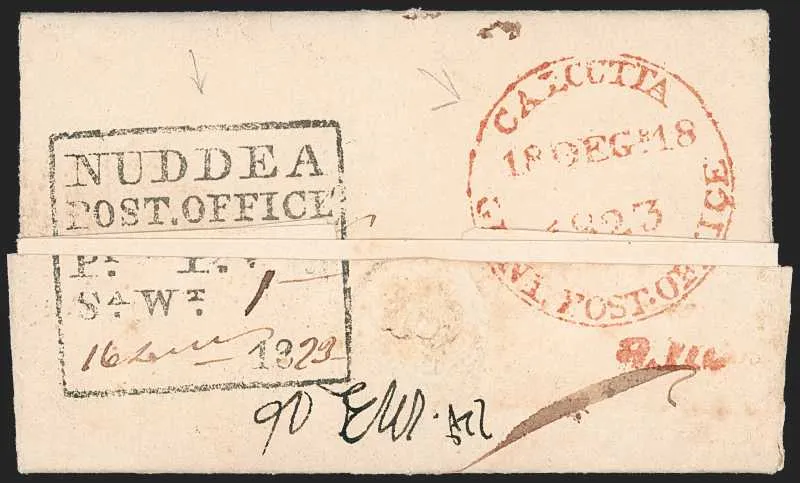 16 December 1823 Nuddeah HG 1 pre stamp cover — COV-102