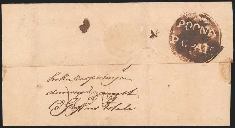 3 January 1805 Poona HG 1 pre stamp cover — COV-105
