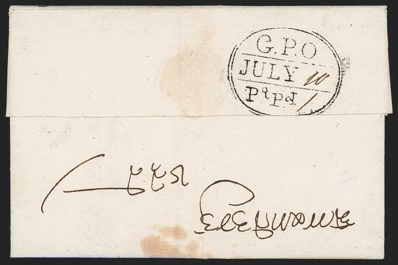 1795-Jul-10 Calcutta HG 10 pre stamp cover — COV-210