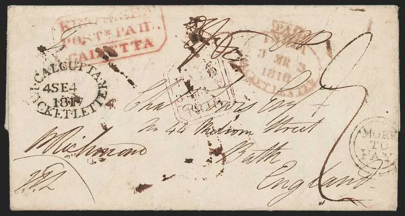 1816 Calcutta SD7 pre stamp cover — COV-218