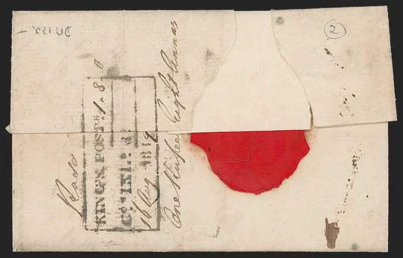 16 August 1819 Calcutta SR7 pre stamp cover — COV-221
