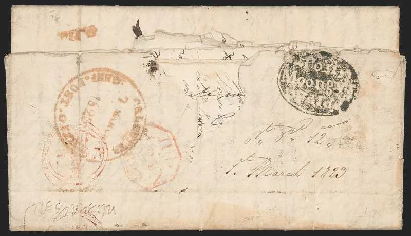 1 March 1823 Moongyr HG 1 pre stamp cover — COV-281