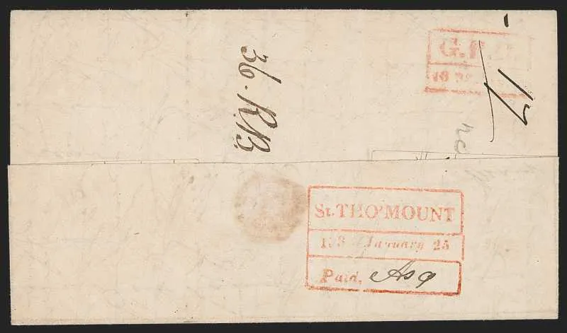 1838 Mount HG 5 pre stamp cover — COV-284