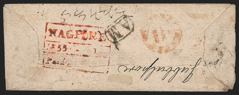 1846 Nagpore HG 3 pre stamp cover — COV-288