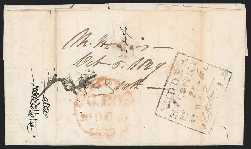 8 September 1829 Nuddeah HG 1 pre stamp cover — COV-297