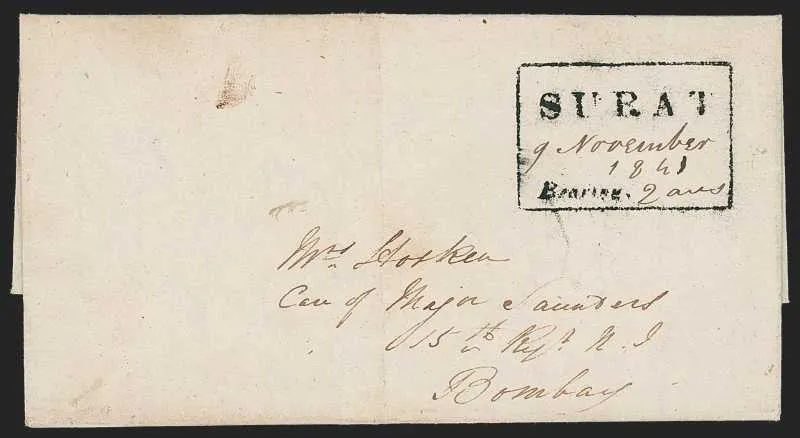 9 November 1841 Surat HG 4 pre stamp cover — COV-325