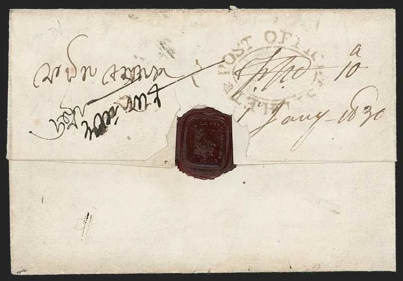 1 January 1830 Sylhet HG 1 pre stamp cover — COV-327