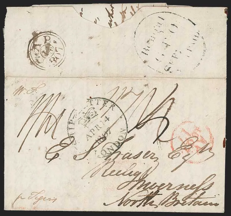 22 April 1806 Calcutta SD2 pre stamp cover — COV-381