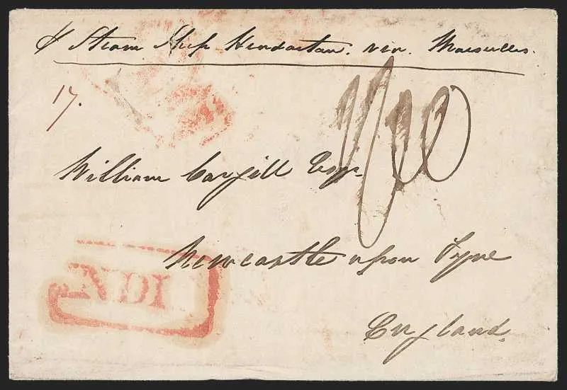 7 April 1846 Calcutta SD16a pre stamp cover — COV-383
