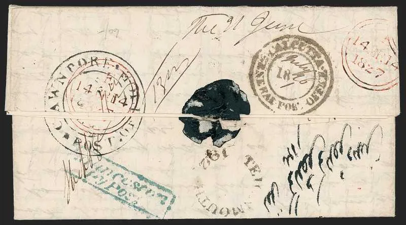21 June 1825 Cawnpore HG 4 pre stamp cover — COV-389