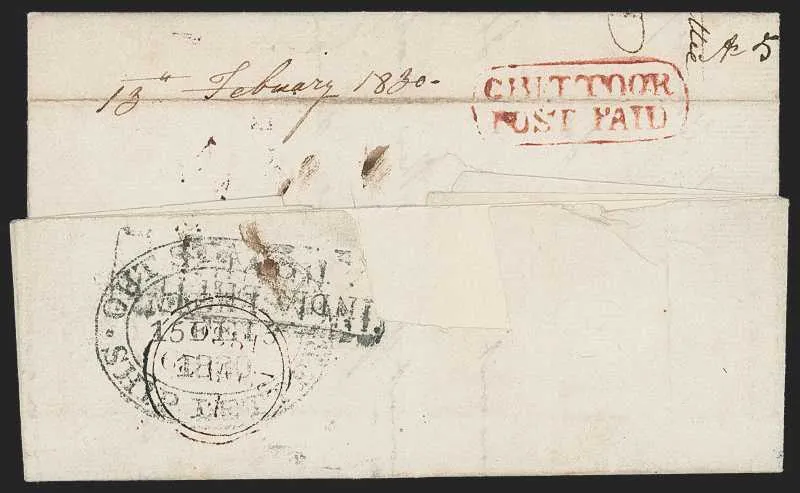 13 February 1830 Chittoor HG 3 pre stamp cover — COV-391