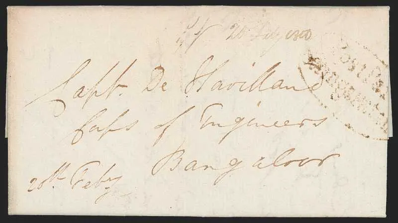 20 February 1810 Seringapatam HG 3 pre stamp cover — COV-444