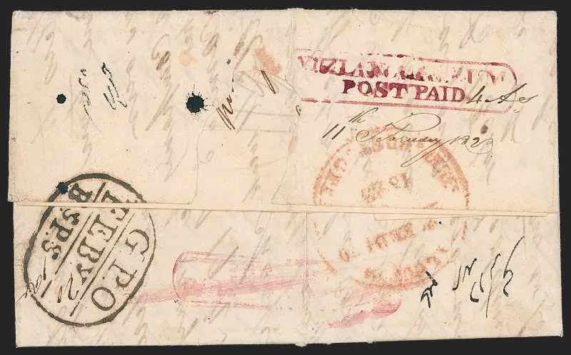 11 February 1823 Vizagapatam HG 4 pre stamp cover — COV-456