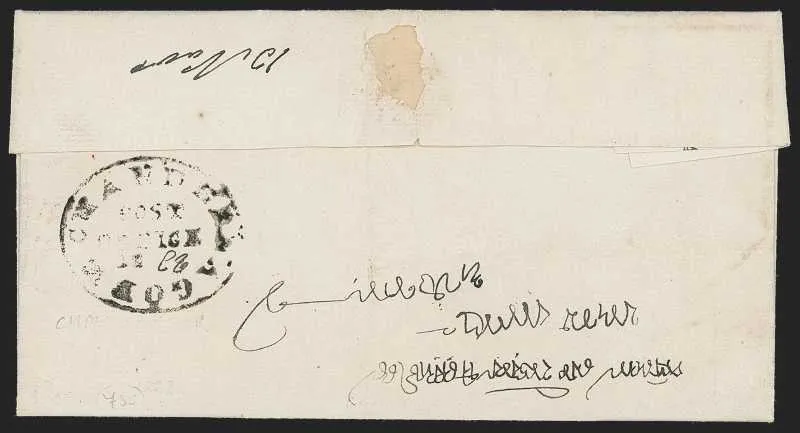 13 November 1823 Chandernagore HG 1 pre stamp cover — COV-462