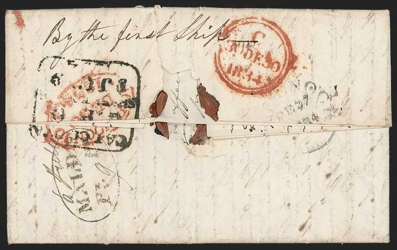 1834 Malda HG 1 pre stamp cover — COV-471