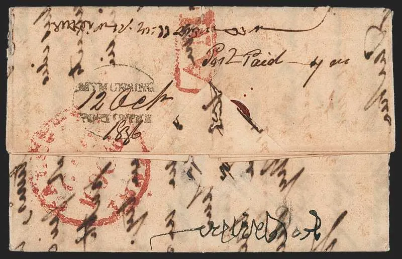 12 October 1836 Mymunsing HG 1 pre stamp cover — COV-485