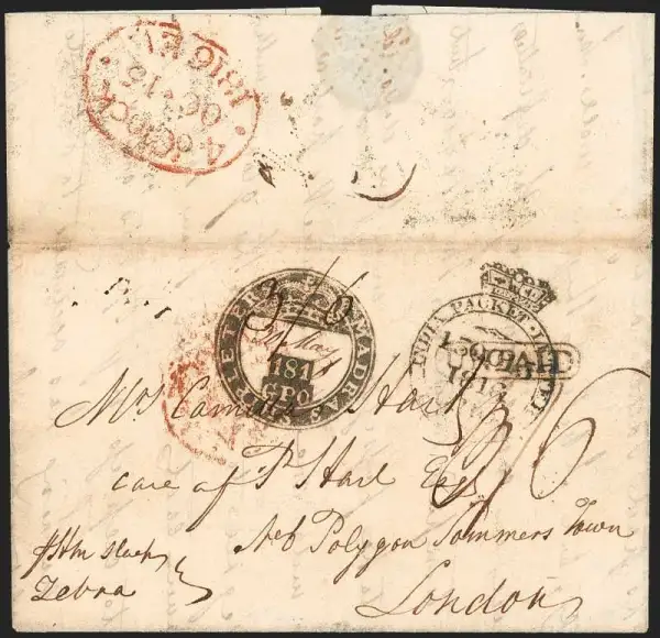 Madras SD2 pre-1854 cover, Robert A. Siegel Auction Galleries lot 6028