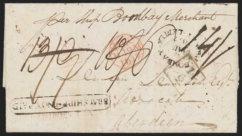 Bombay SD1 pre-1854 cover, Robert A. Siegel Auction Galleries lot 10026