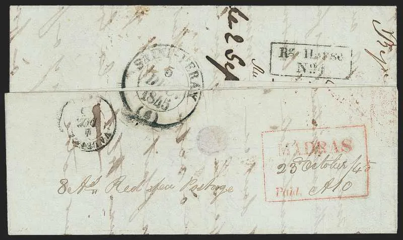Madras HG 22 pre-1854 cover, Robert A. Siegel Auction Galleries lot 10091