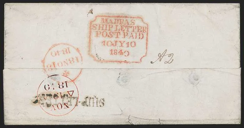 Madras SD16 pre-1854 cover, Robert A. Siegel Auction Galleries lot 10094