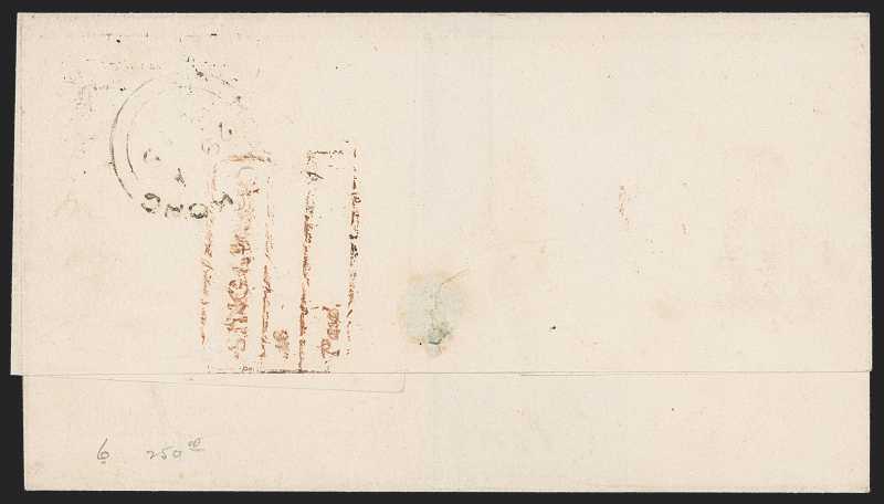 Singapore FP 2 pre-1854 cover, Robert A. Siegel Auction Galleries lot 211
