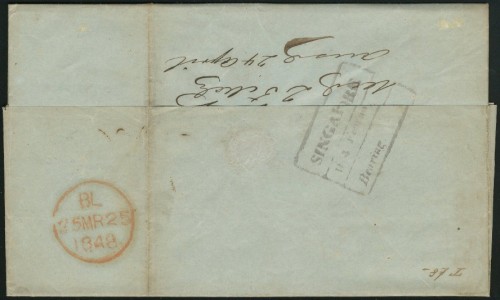 Singapore FP 4 pre-1854 cover, Spink lot 1111