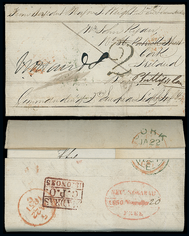 Pre-stamp cover of India — Secunderabad HG 3, COV-4924, 1850
