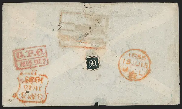 Pre-stamp cover of India — Tranquebar HG 6, COV-4709, 7 May 1855