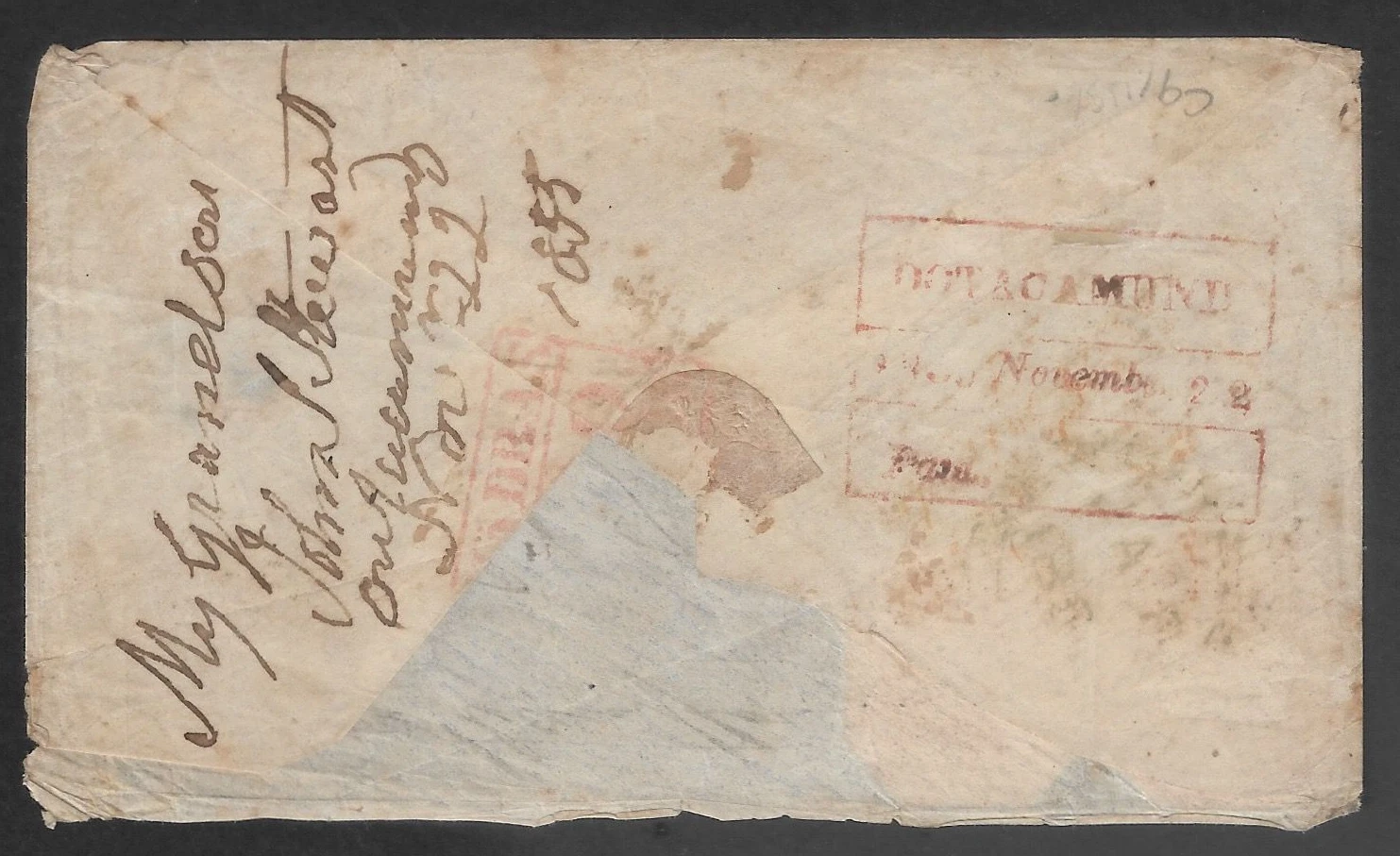 Ootacamund HG 4 pre-1854 cover, Sephils lot 0062