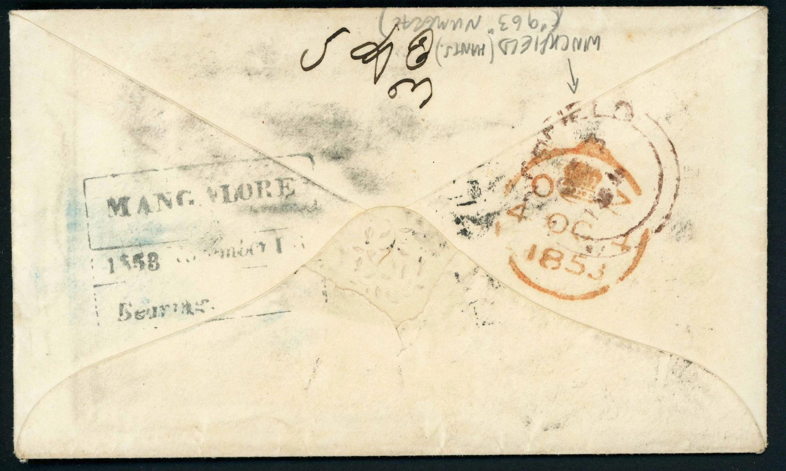 Pre-stamp cover of India — Mangalore HG 5, COV-4787, 1853