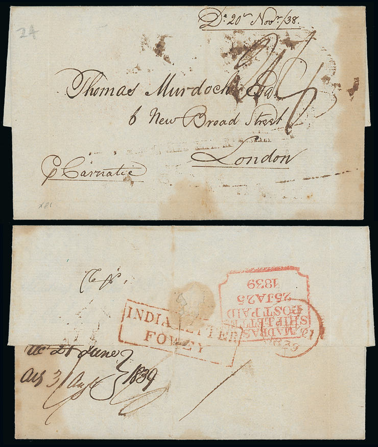 Madras SD16 pre-1854 cover, Grosvenor Philatelic Auctions