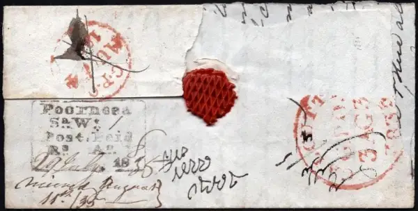 Pre-stamp cover of India — Poorneea HG 1, COV-5233, 29 July 1835