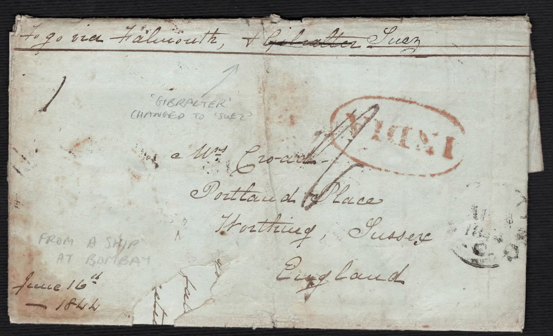 Bombay SD7 pre-1854 cover, Sephils lot 0081