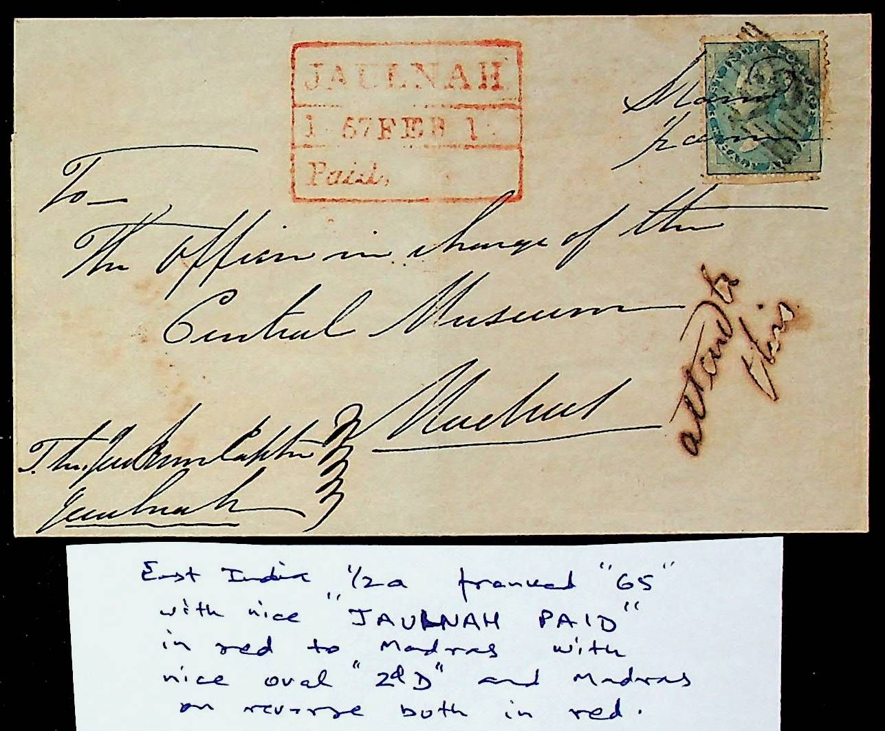 Jalnah HG 5 pre-1854 cover, Sephils lot 0024