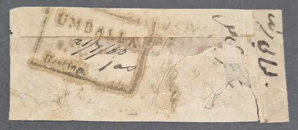Pre-stamp cover of India — Umbalah HG 10, COV-4696, 8 April 1850