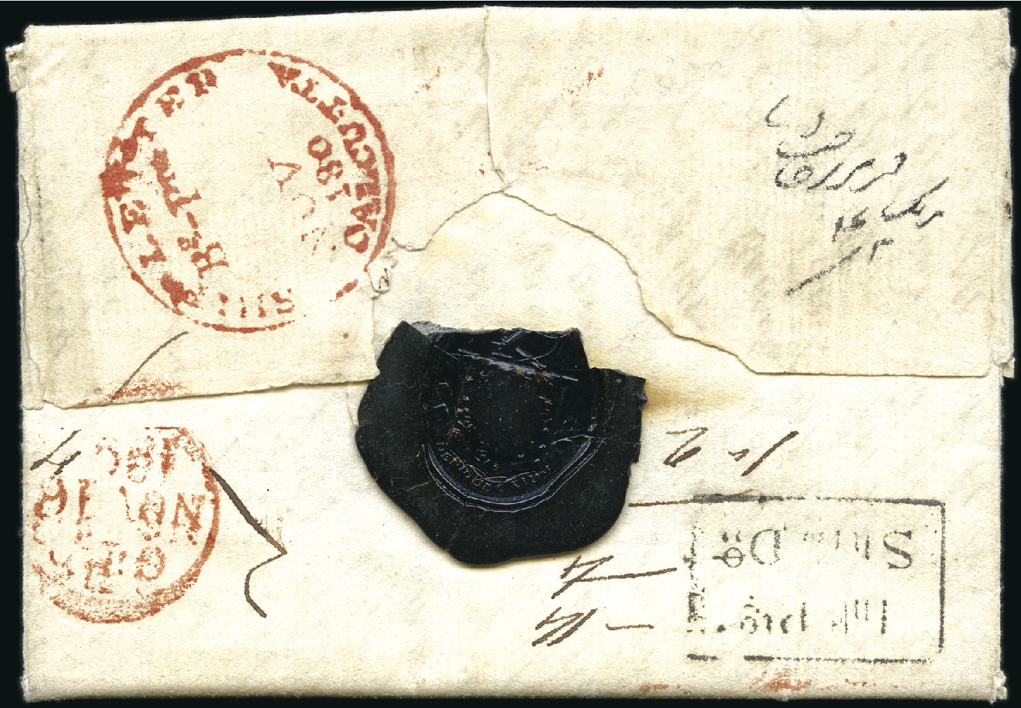 Pre-stamp cover of India — Calcutta SR6, COV-4942, 1807
